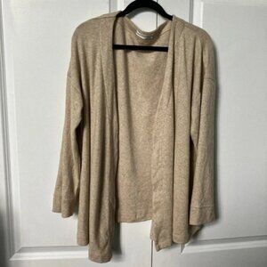 Anthropologie Beige Tan Soft Knit Open Front Cardigan Sweater Womens S Neutral